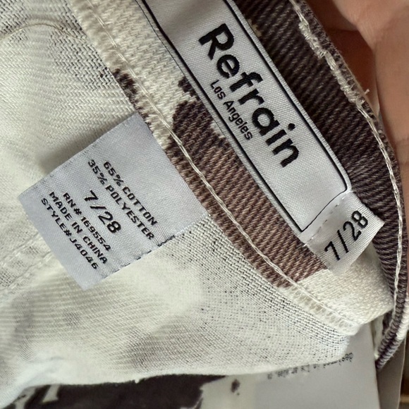 Refrain|Brown and White Utility micro Skirt,cow print/animal print•••NWT Size 28 - Picture 8 of 10